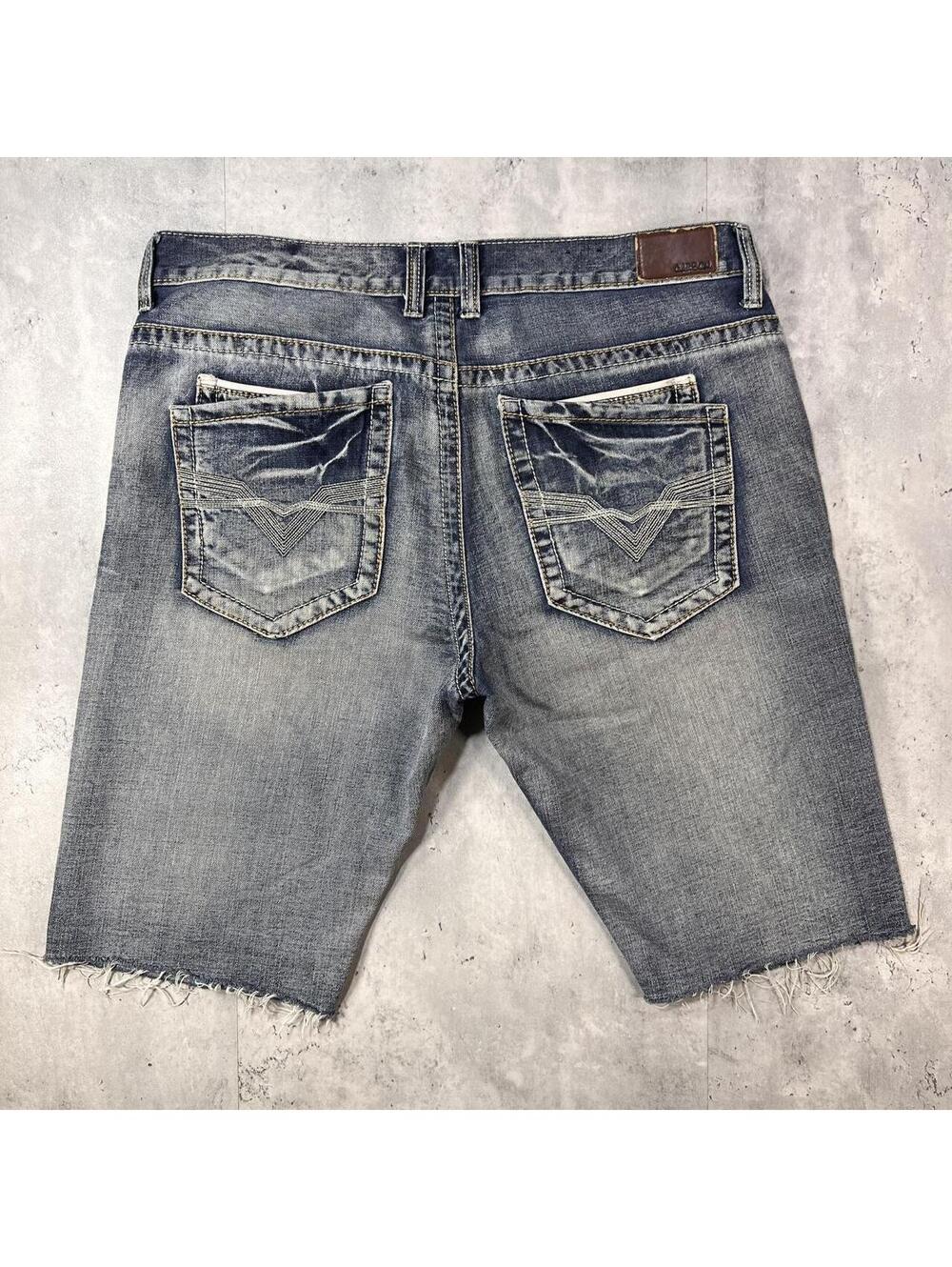 Y2K Light Wash Carbon Grunge Gothic Denim Shorts